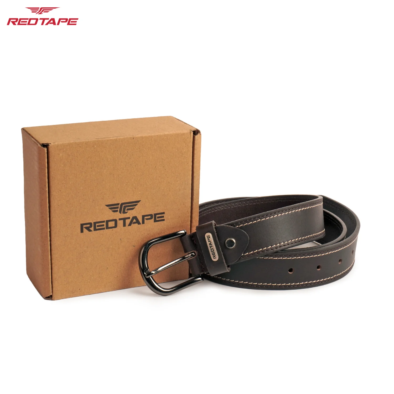 Men's Brown Leather Belt - Image 2