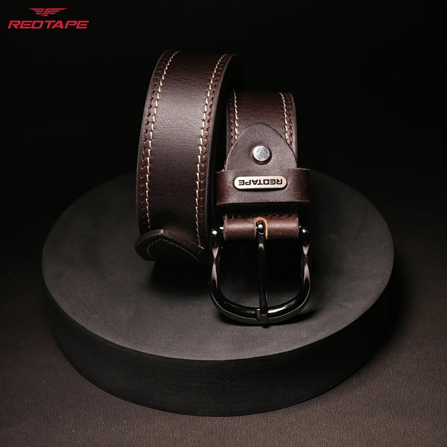 Men's Brown Leather Belt - Image 3