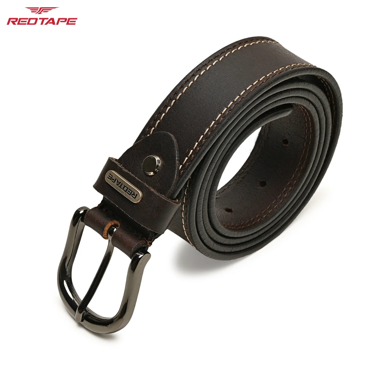 Men's Brown Leather Belt - Image 7