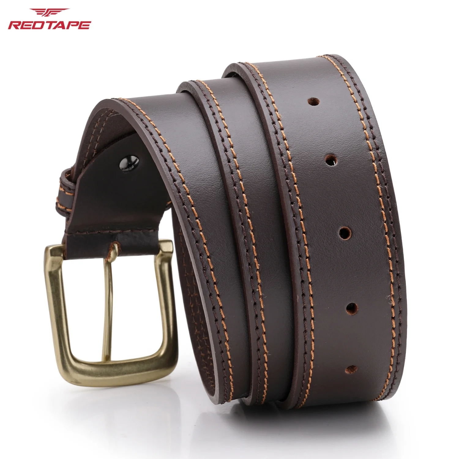 Men's Brown Leather Belt - Image 4