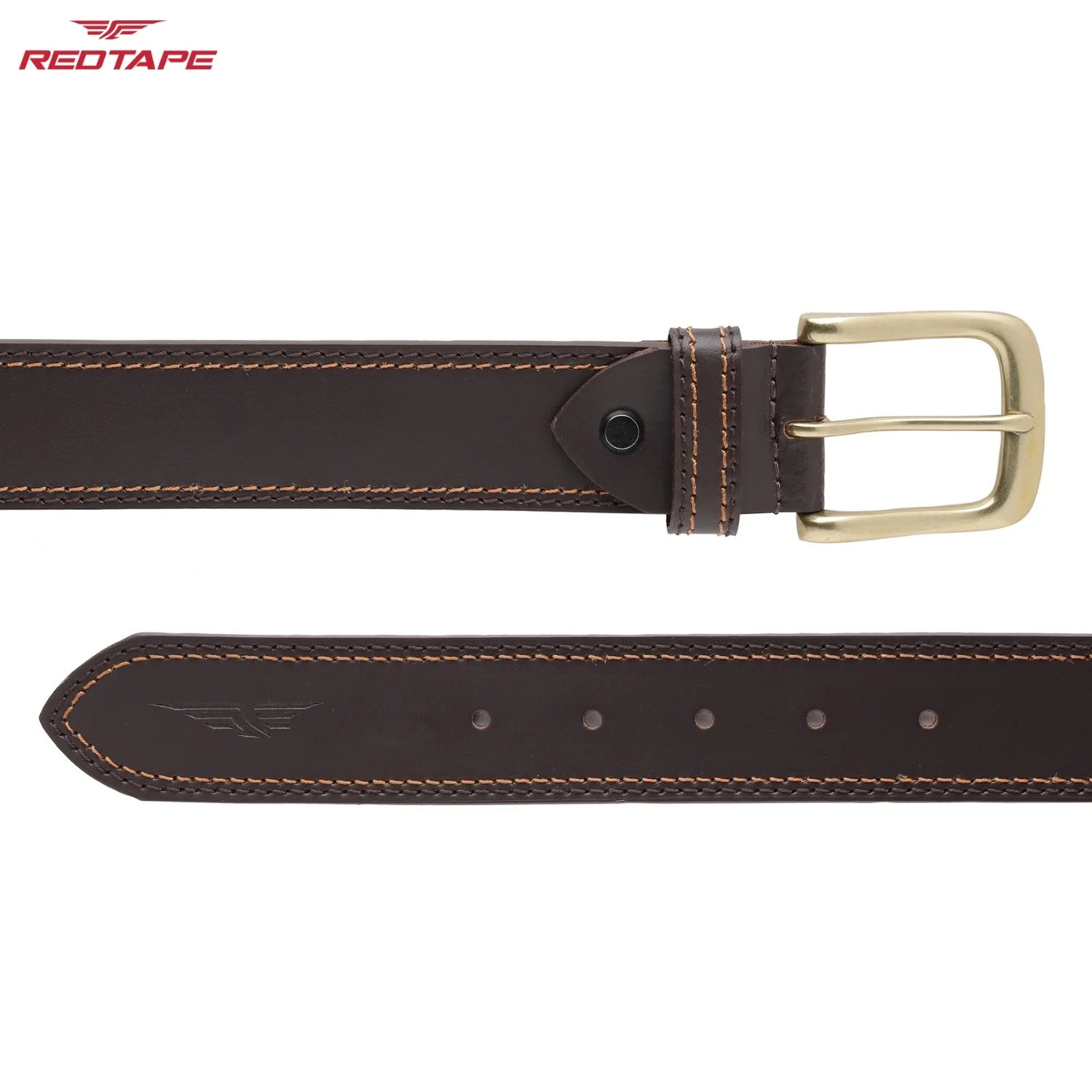 Men's Brown Leather Belt - Image 6