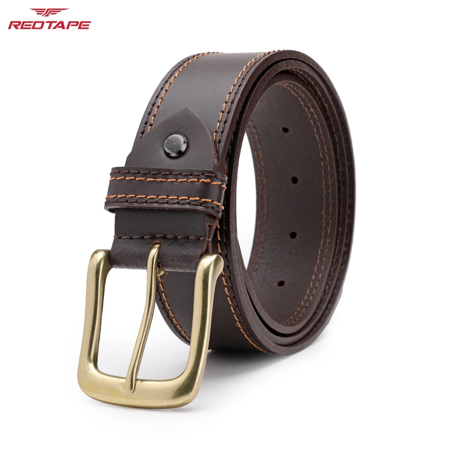 Men's Brown Leather Belt - Image 7