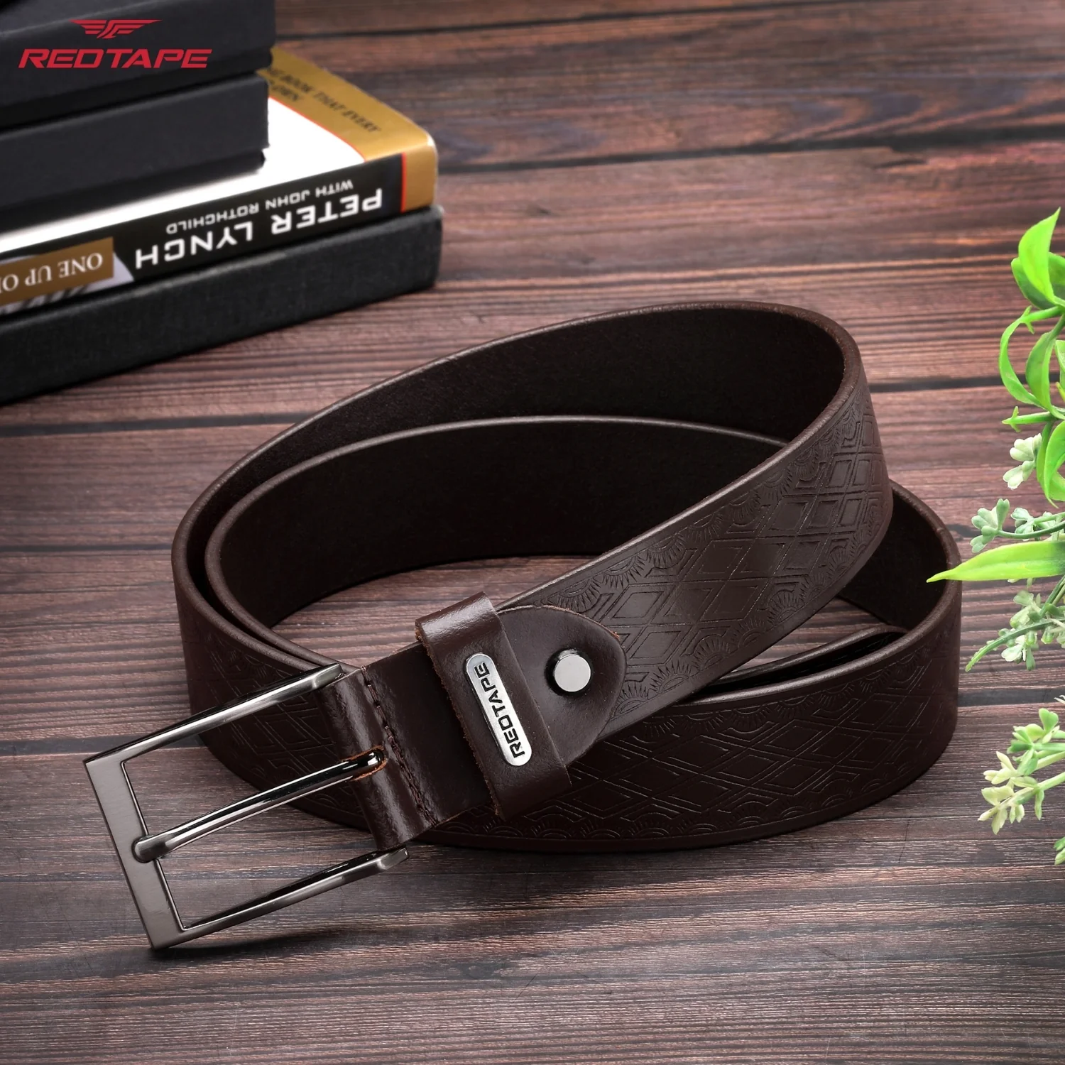 Men's Brown Leather Belt - Image 3