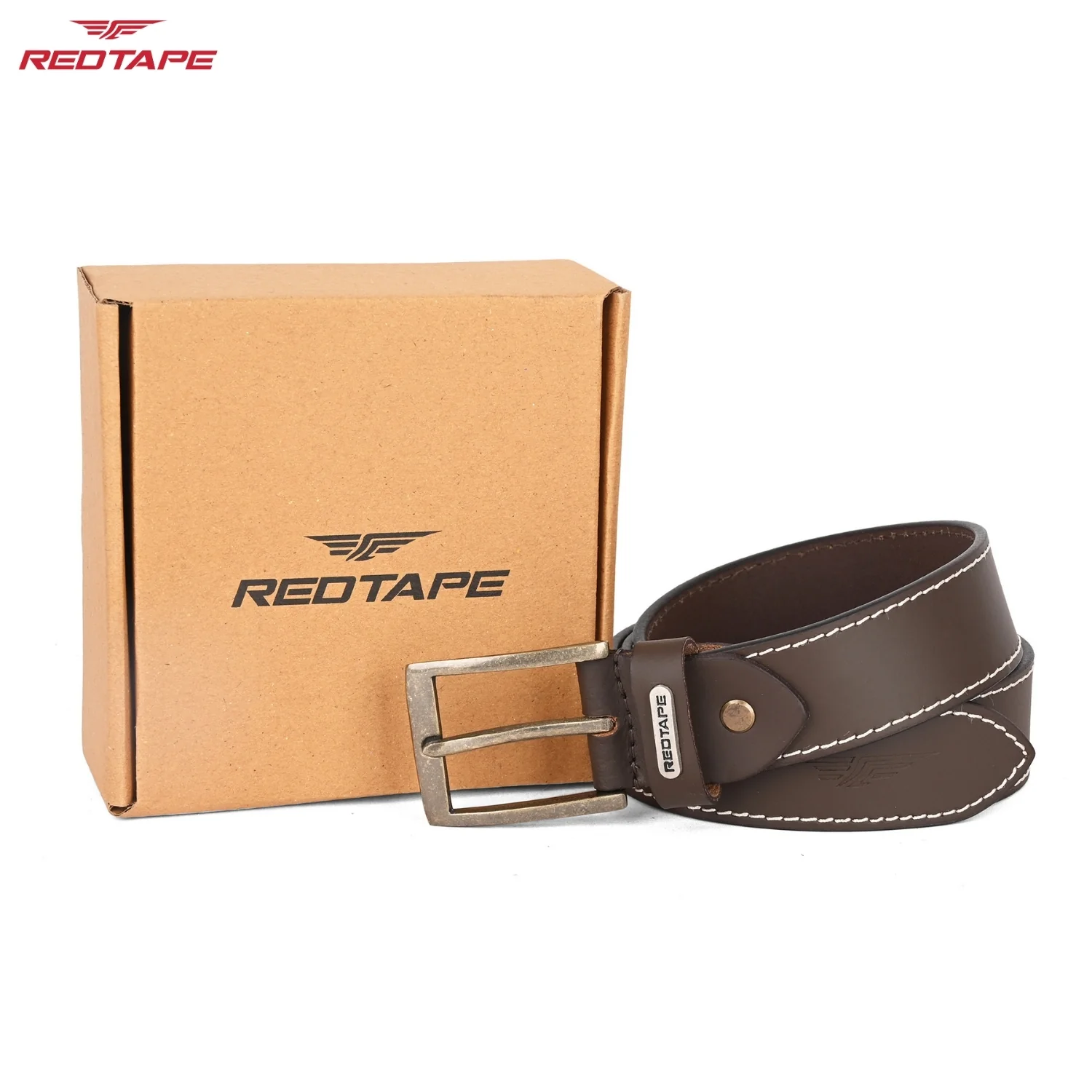 Men's Brown Leather Belt - Image 2
