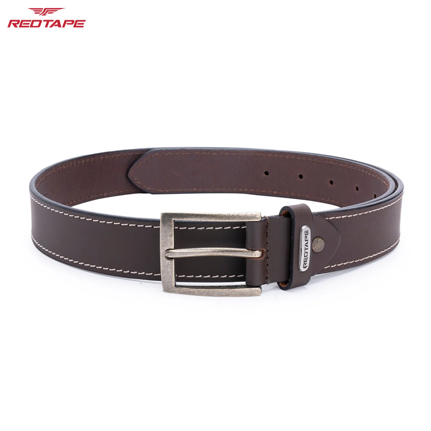 Men's Brown Leather Belt - Image 4