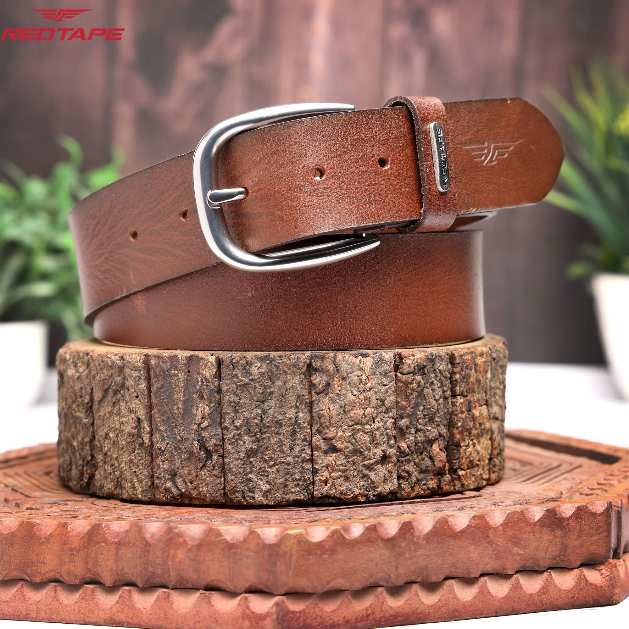 Men's Brown Leather Belt - Image 2