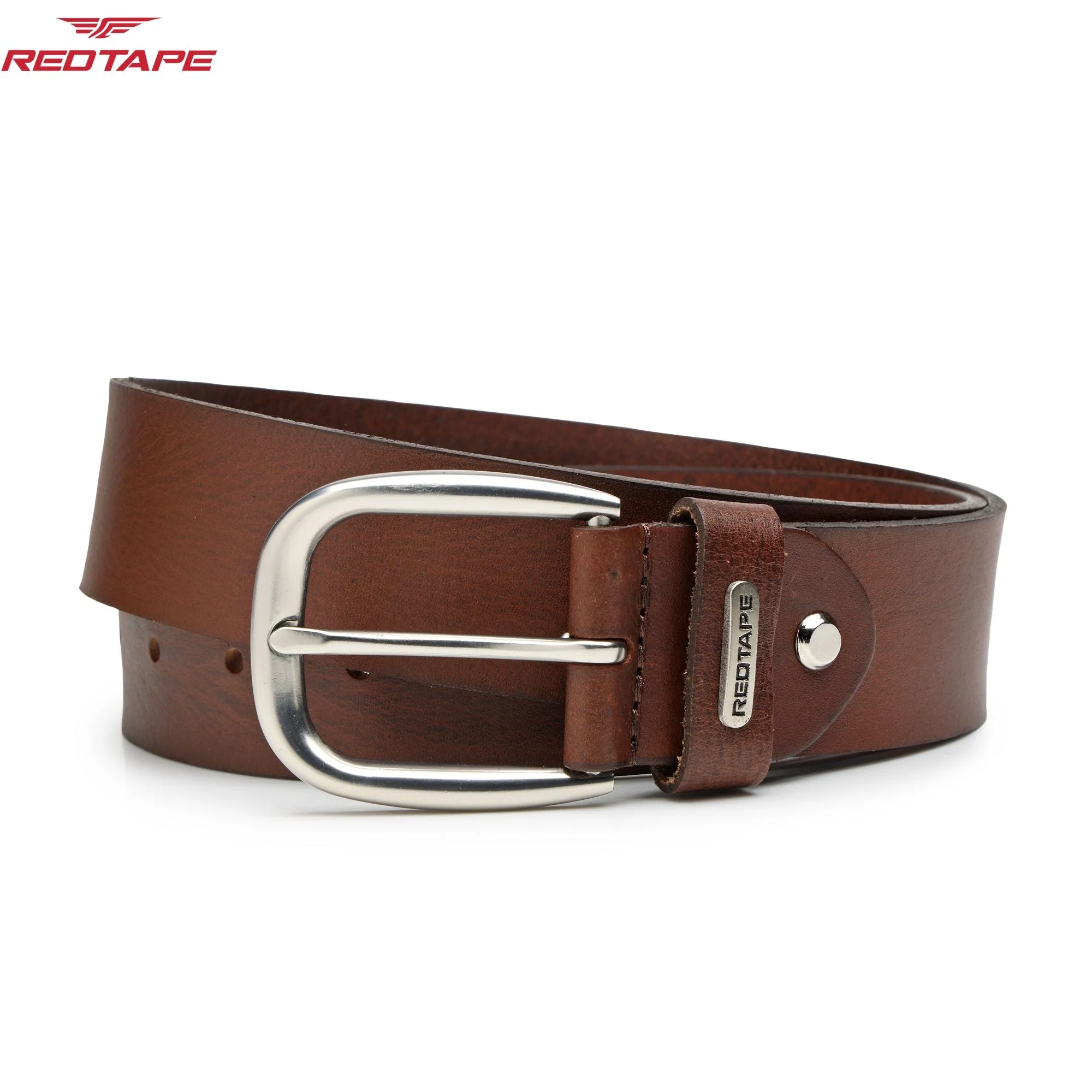 Men's Brown Leather Belt - Image 4