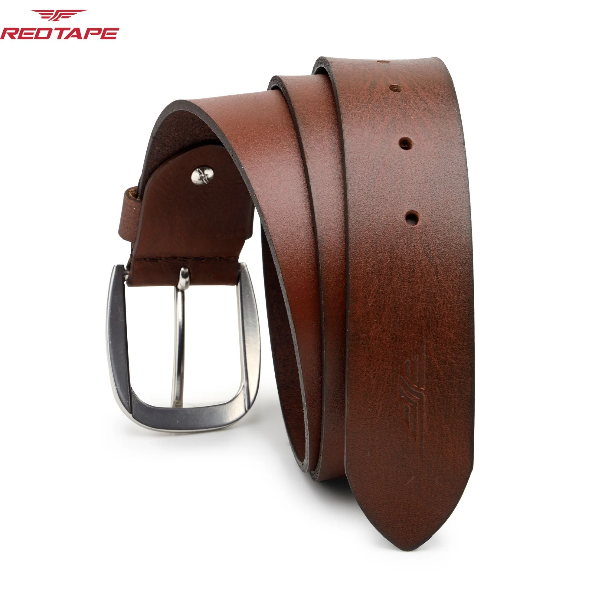 Men's Brown Leather Belt - Image 7