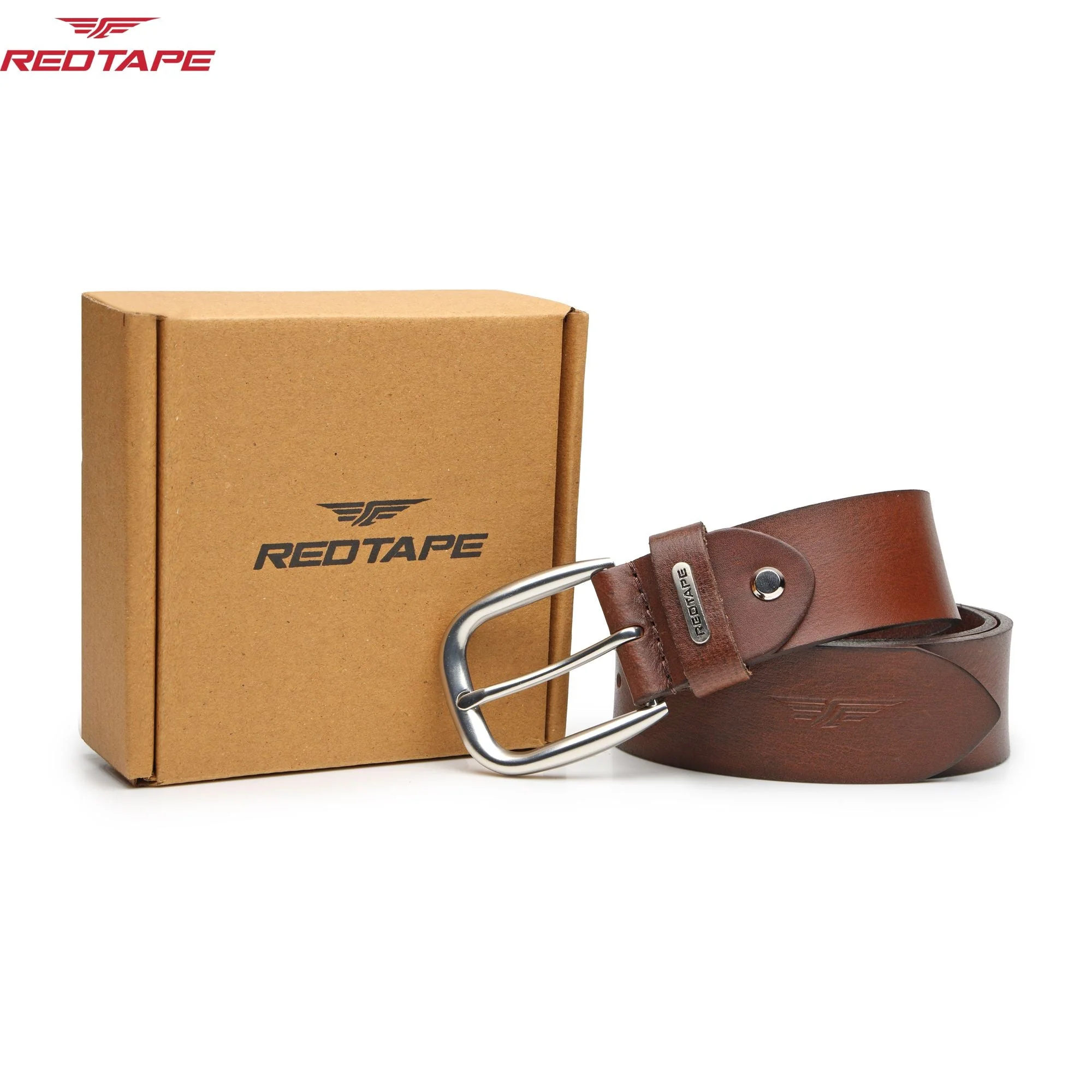 Men's Brown Leather Belt - Image 8