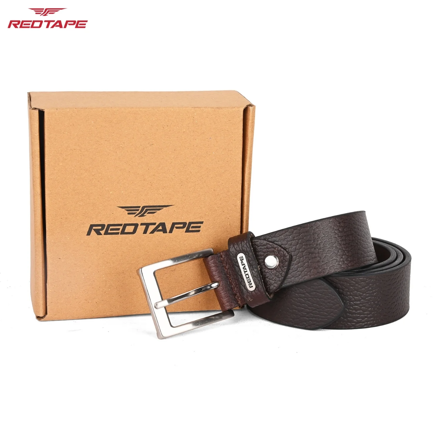 Men's Brown Leather Belt for Office Wear - Image 2