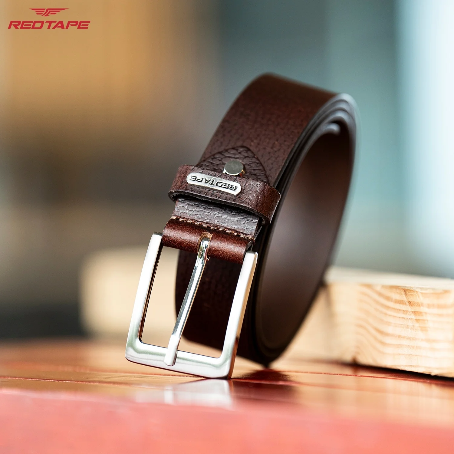 Men's Brown Leather Belt for Office Wear - Image 3
