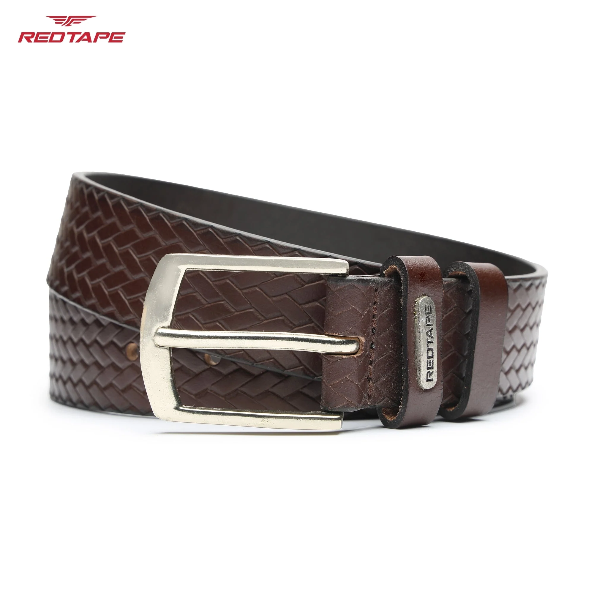 Men's Brown Casual Leather Belt - Image 4