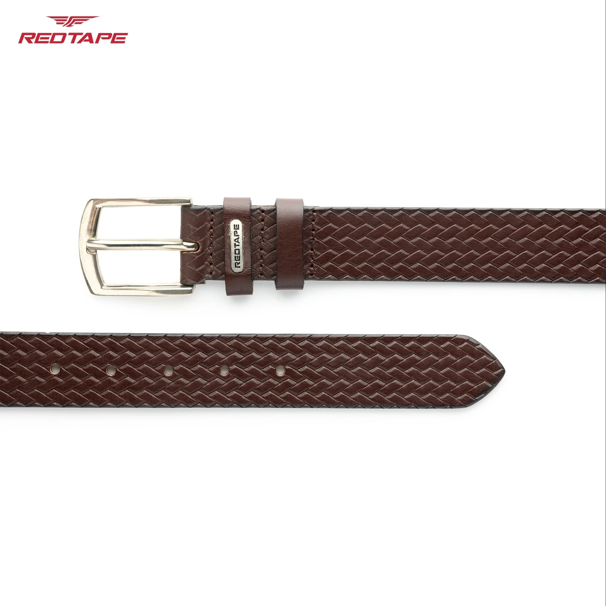 Men's Brown Casual Leather Belt - Image 5
