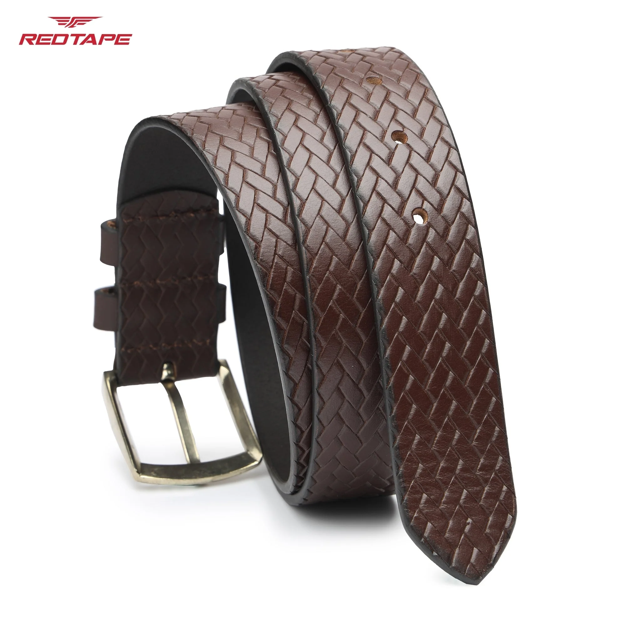 Men's Brown Casual Leather Belt - Image 7