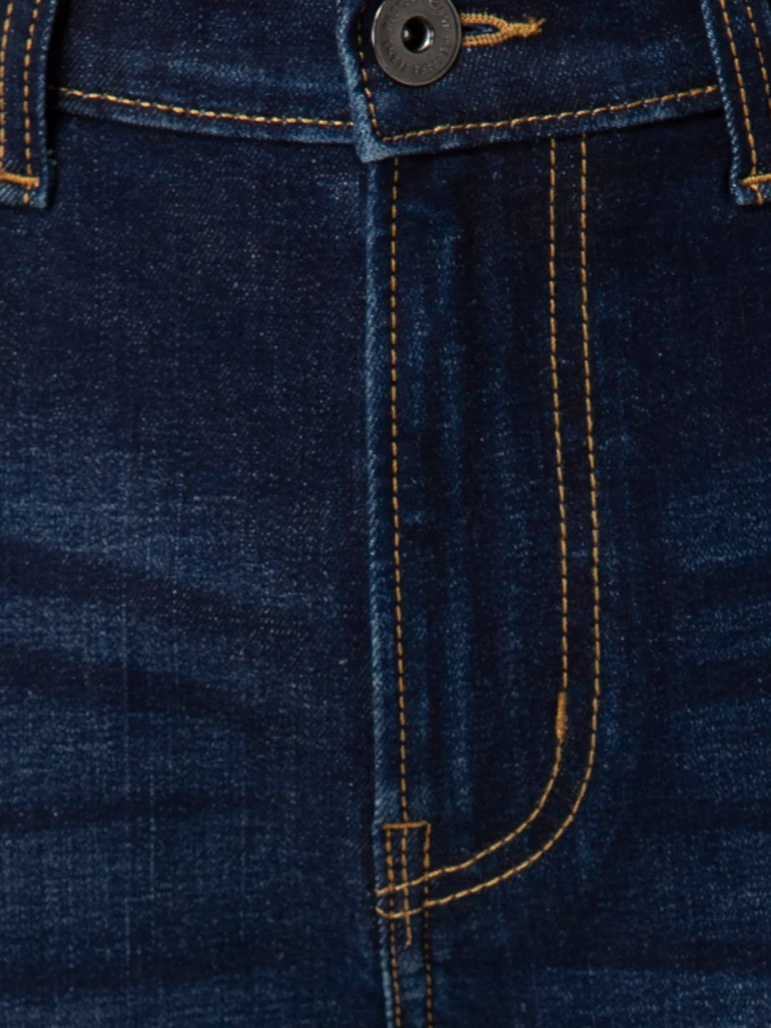 Men's Dark Blue Cotton Elastane Skinny Fit Jeans - Image 6