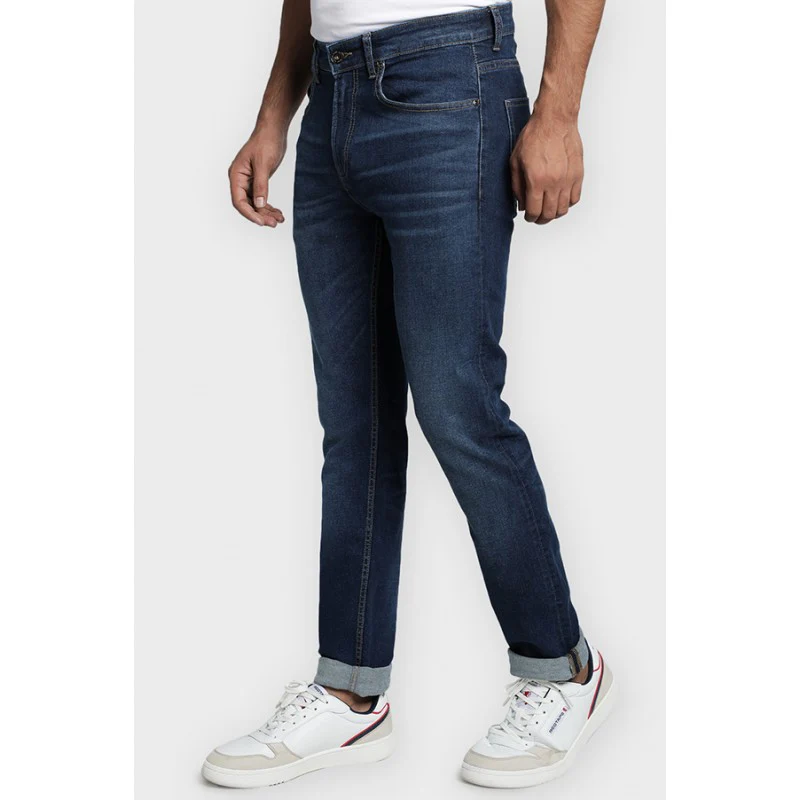 Mens Dark Blue Denim Jeans - Image 2