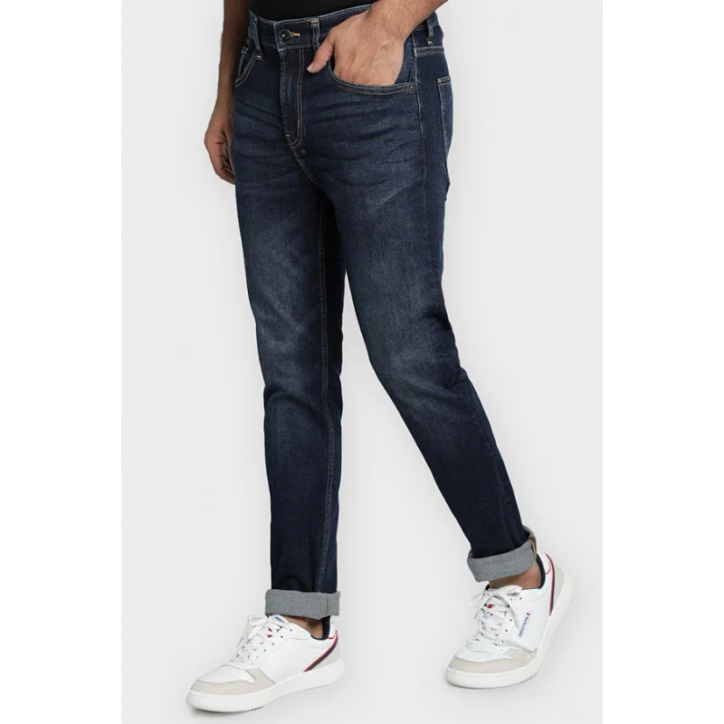Mens Dark Blue Denim Jeans - Image 2