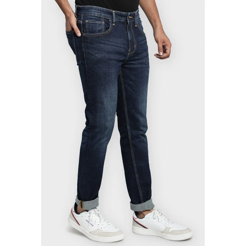 Mens Dark Blue Denim Jeans - Image 3