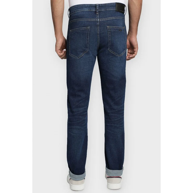 Men's Dark Blue Cotton Elastane Skinny Fit Jeans - Image 5