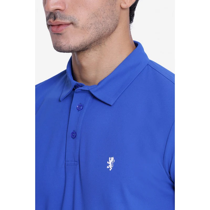 Men's Dark Blue Collared T-Shirt - Image 2