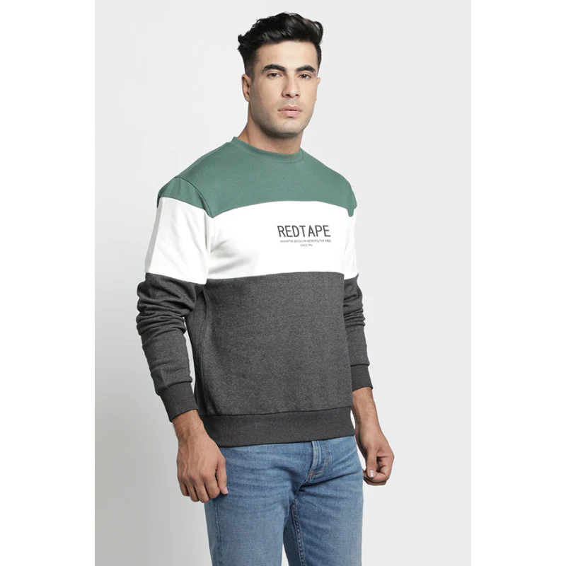 Mens Dark Grey Melange Sweatshirt - Image 2
