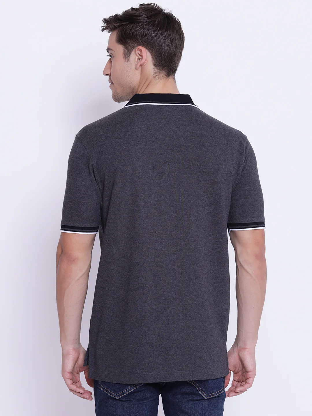 Men's Grey Collared T-Shirt - Image 4