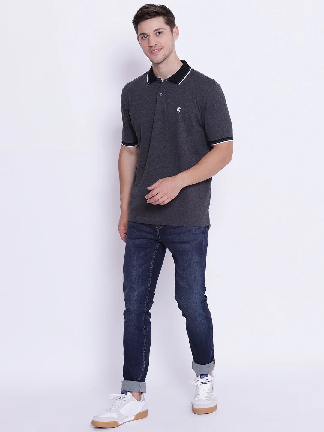 Men's Grey Collared T-Shirt - Image 6