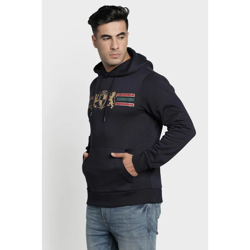 Mens Dark Navy Hoodie - Image 2