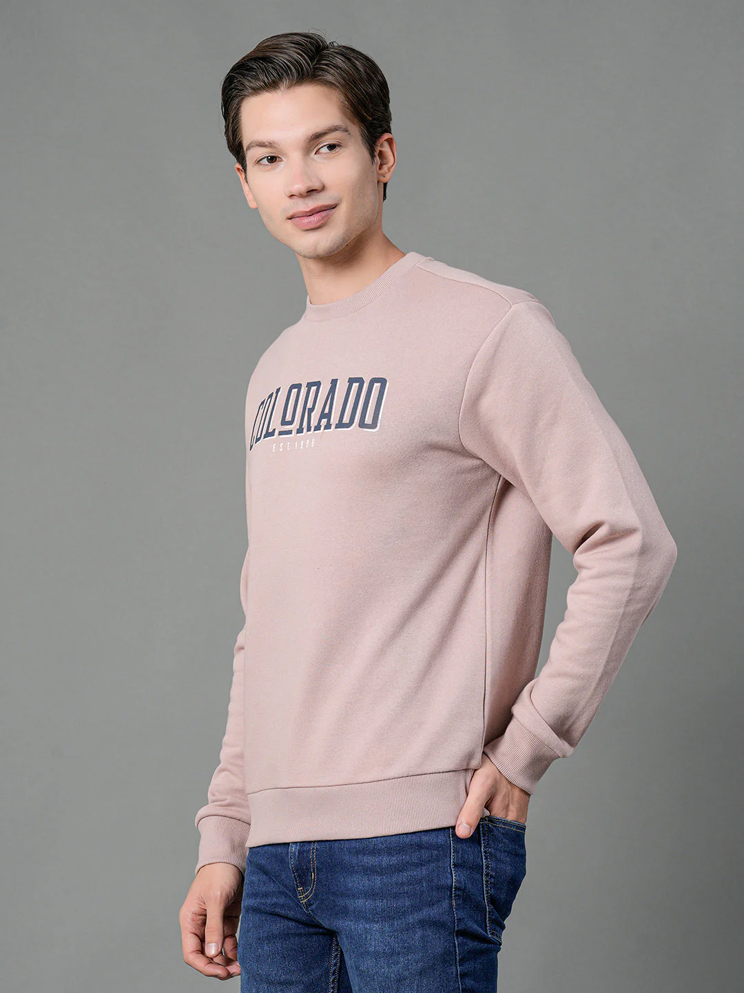 Men's Dusky Pink Graphic Print Sweatshirt - Image 2