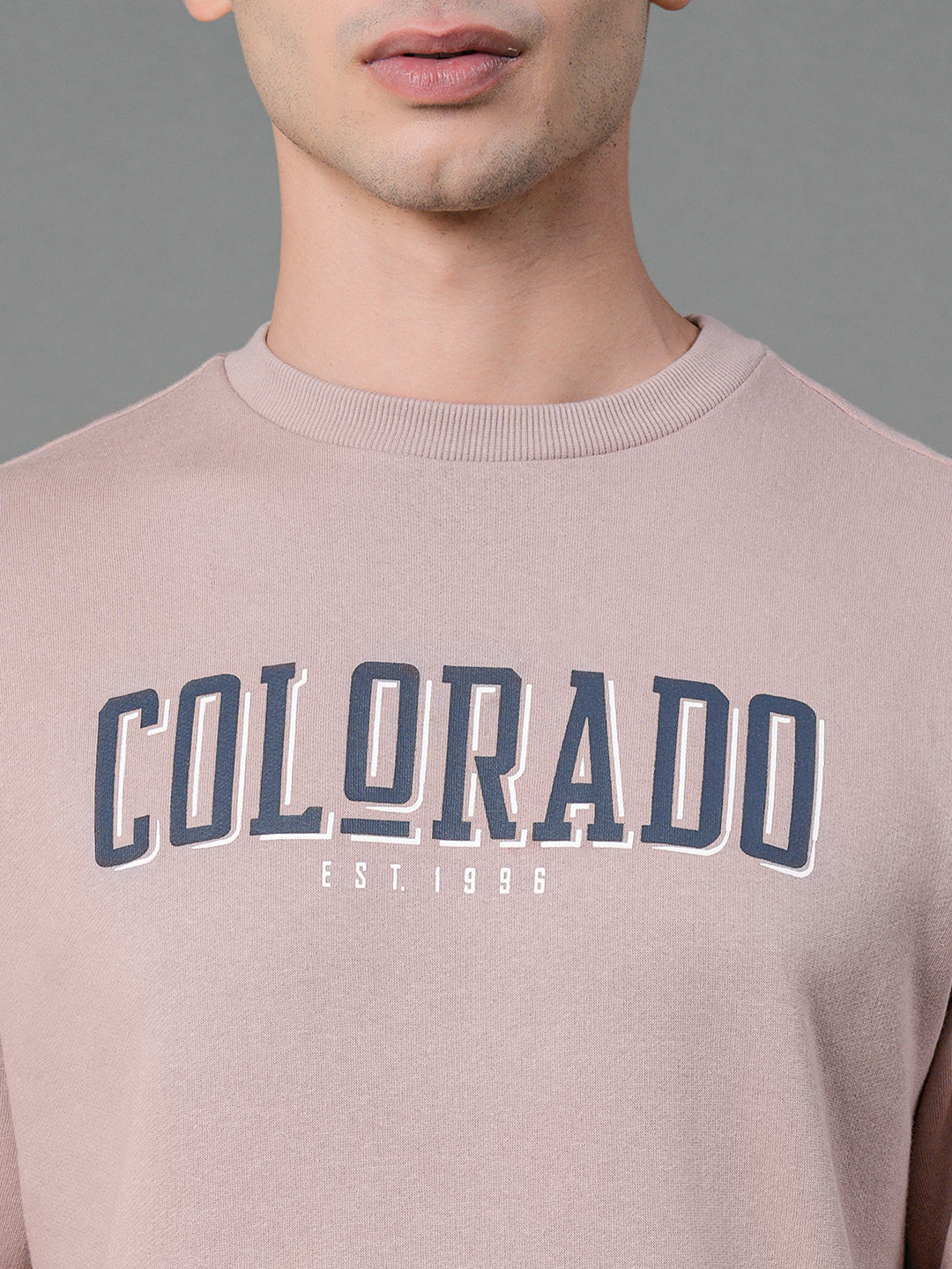 Men's Dusky Pink Graphic Print Sweatshirt - Image 4