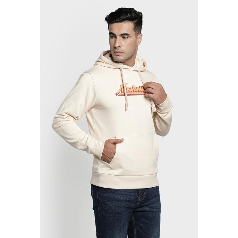 Mens Ecru Hoodie - Image 3