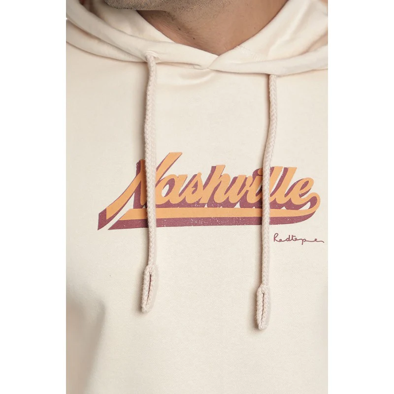 Mens Ecru Hoodie - Image 4