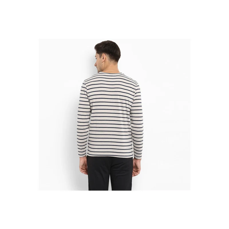 Mens Ecru Melange T Shirt - Image 4