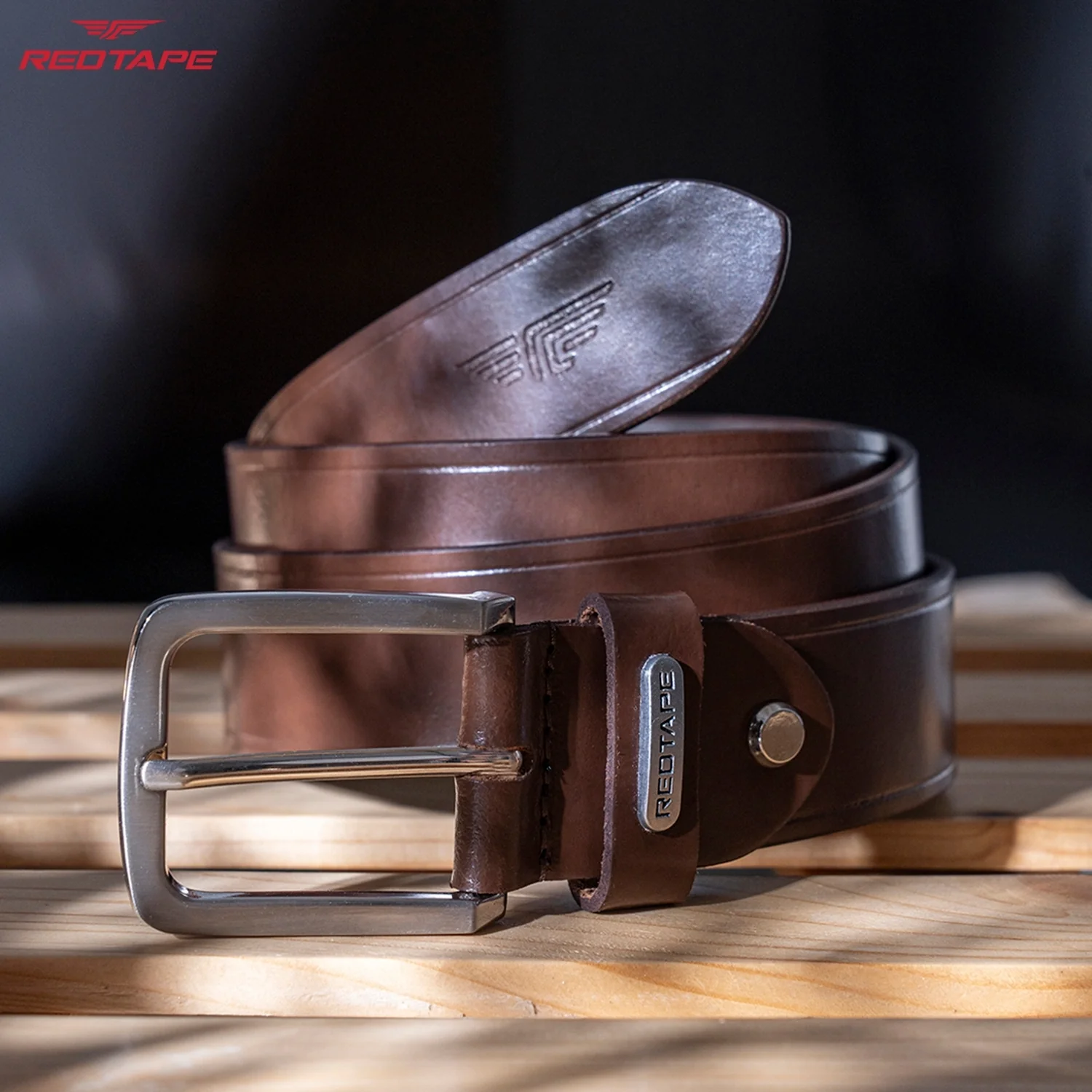 Men's Genuine Brown Leather Belt - Image 3