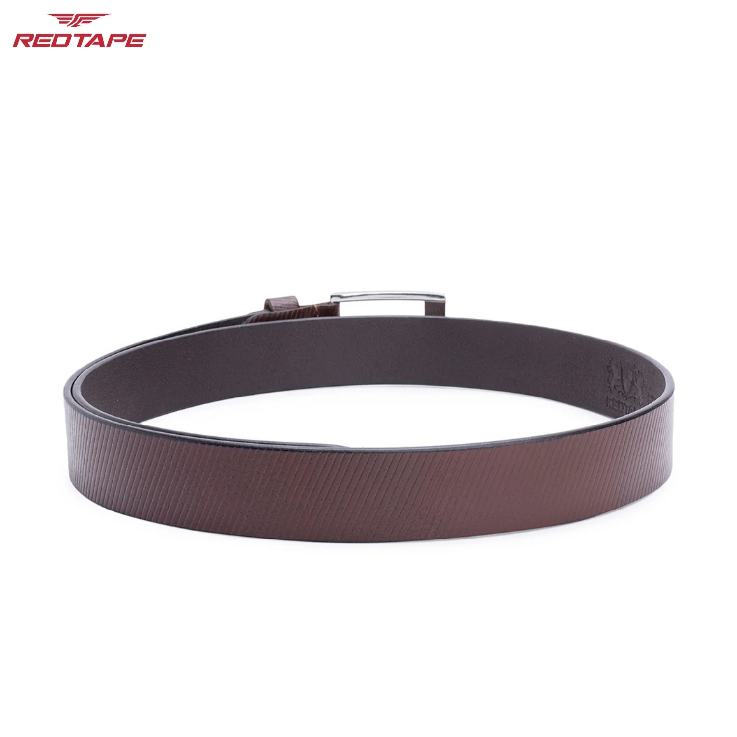 Mens Genuine Textured Brown Leather Belt - Image 6