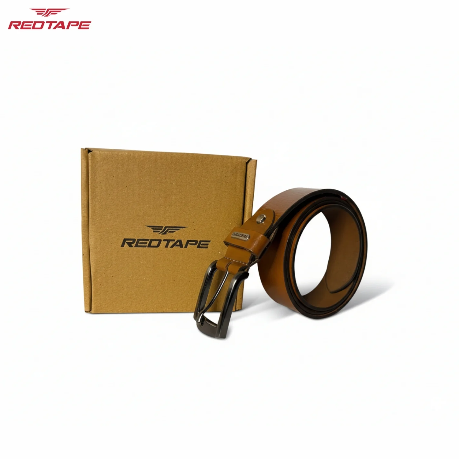 Men's Genuine Textured Tan Leather Belt - Image 6