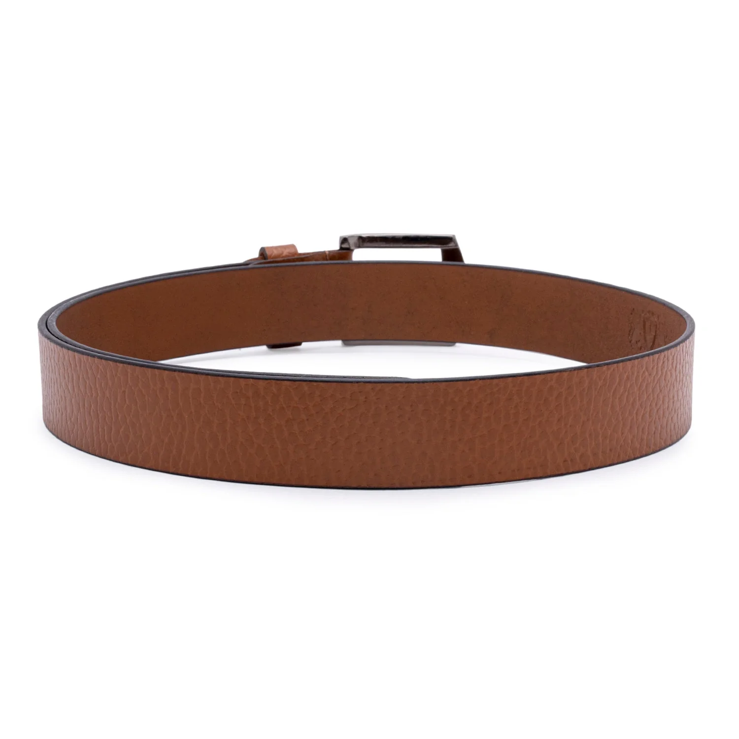 Mens Genuine Textured Tan Leather Belt - Image 4