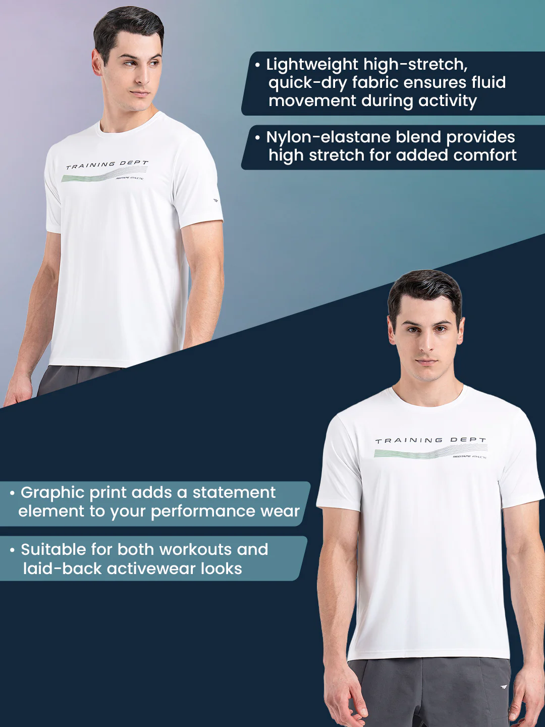 Men's Graphic Round Neck Activewear T-Shirt - Image 2