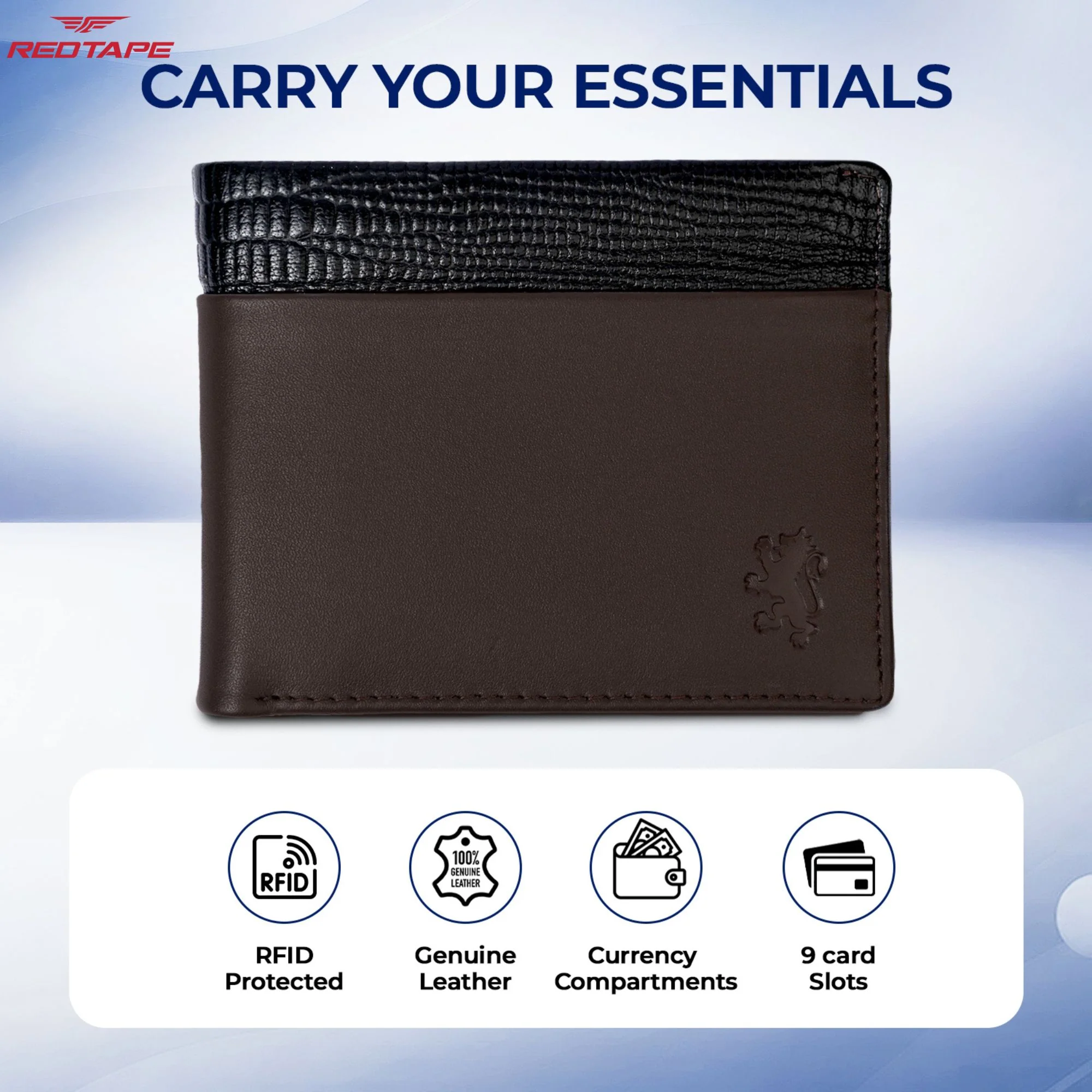 Mens Leather Wallet Brown & Black - Image 4