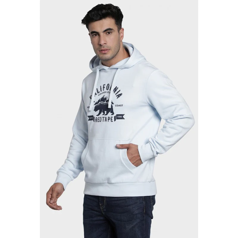 Mens Light   Blue Hoodie - Image 2