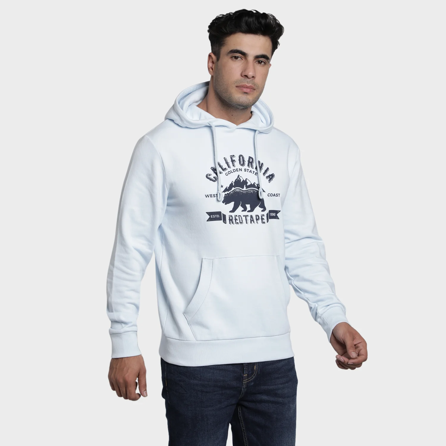 Mens Light   Blue Hoodie - Image 3