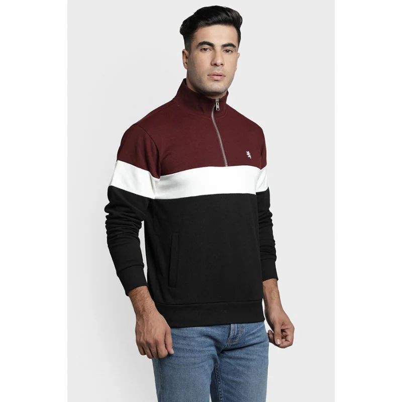 Mens Maroon Melange Sweatshirt - Image 2
