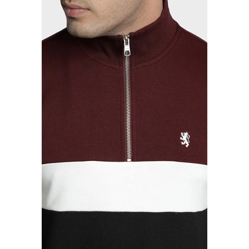 Mens Maroon Melange Sweatshirt - Image 4