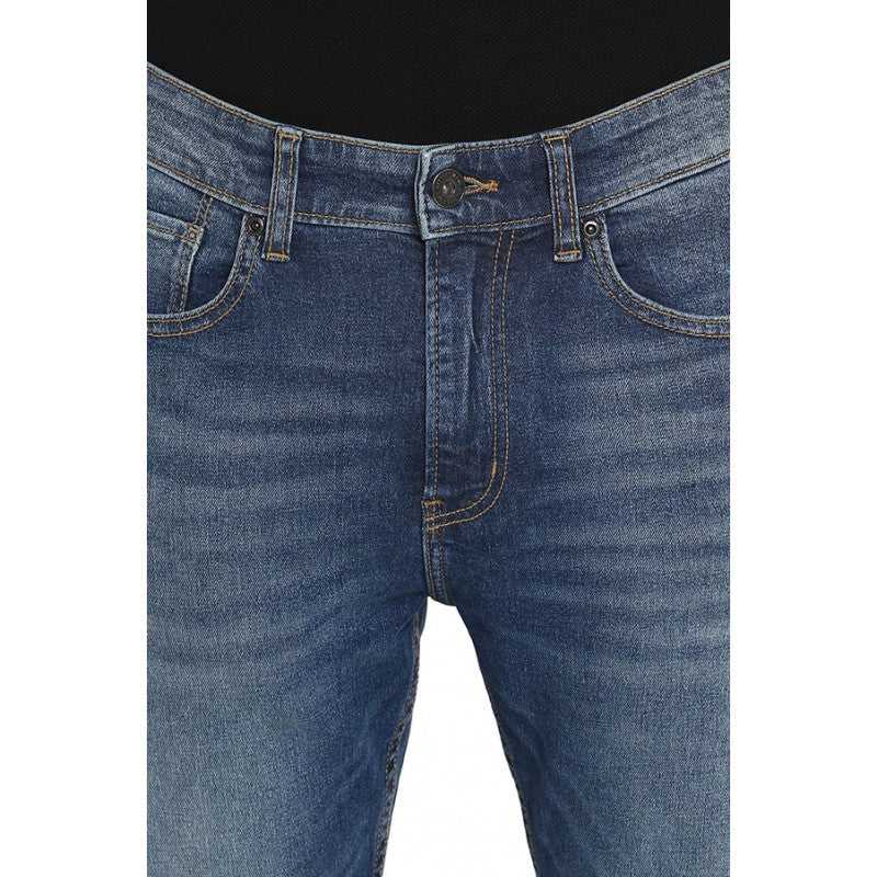 Men's Medium Blue Cotton Elastane Skinny Fit Jeans - Image 4