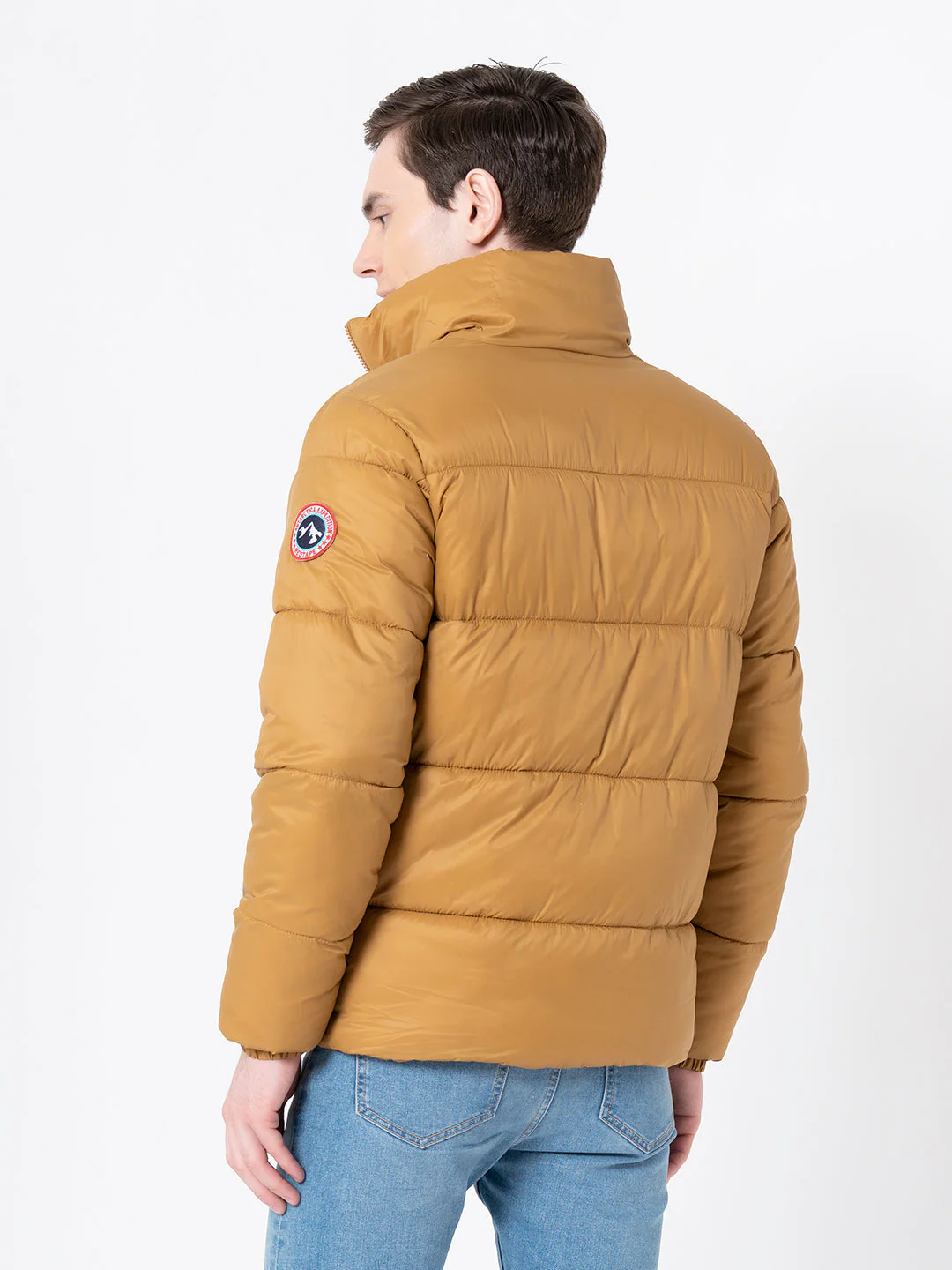Men's Mustard Solid Jacket - Image 3
