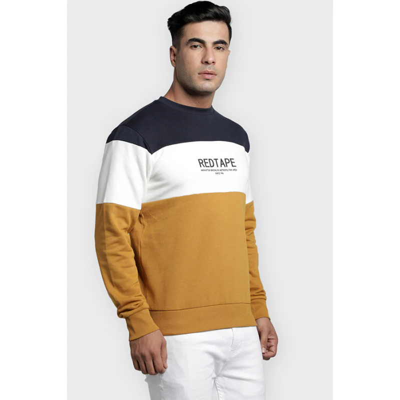 Mens Mustard Printed Sweatshirt - Image 2