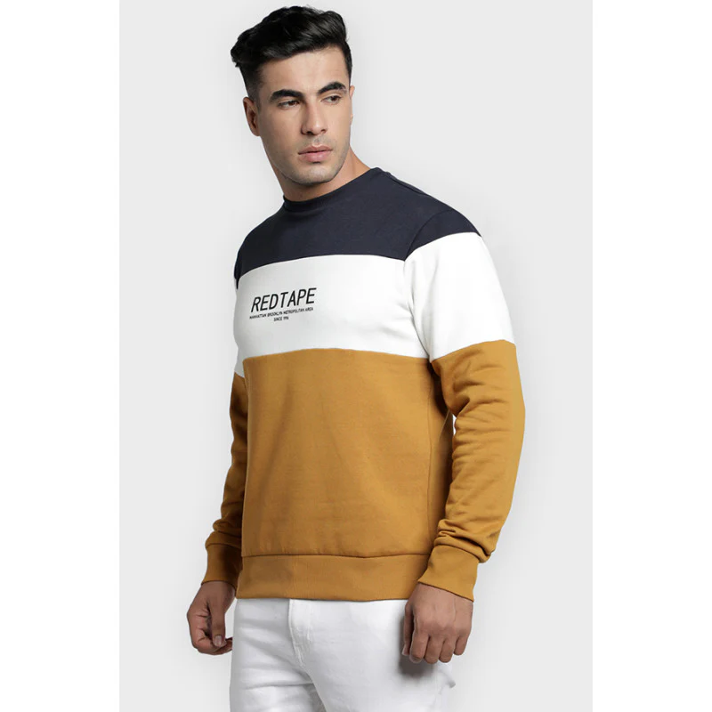 Mens Mustard Printed Sweatshirt - Image 3