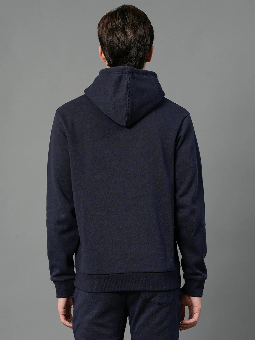 Men's Navy Graphic Print Hoodie - Image 3