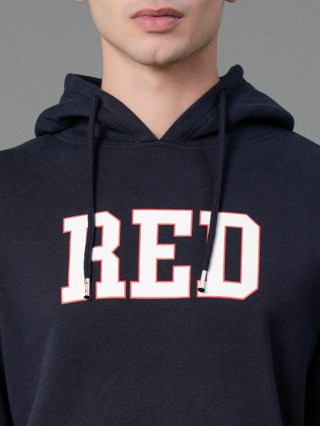 Men's Navy Graphic Print Hoodie - Image 4