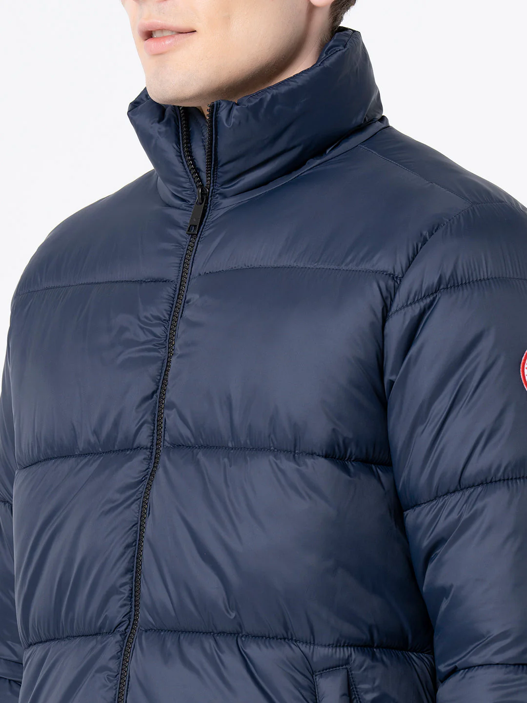 Men's Navy Solid Jacket - Image 4